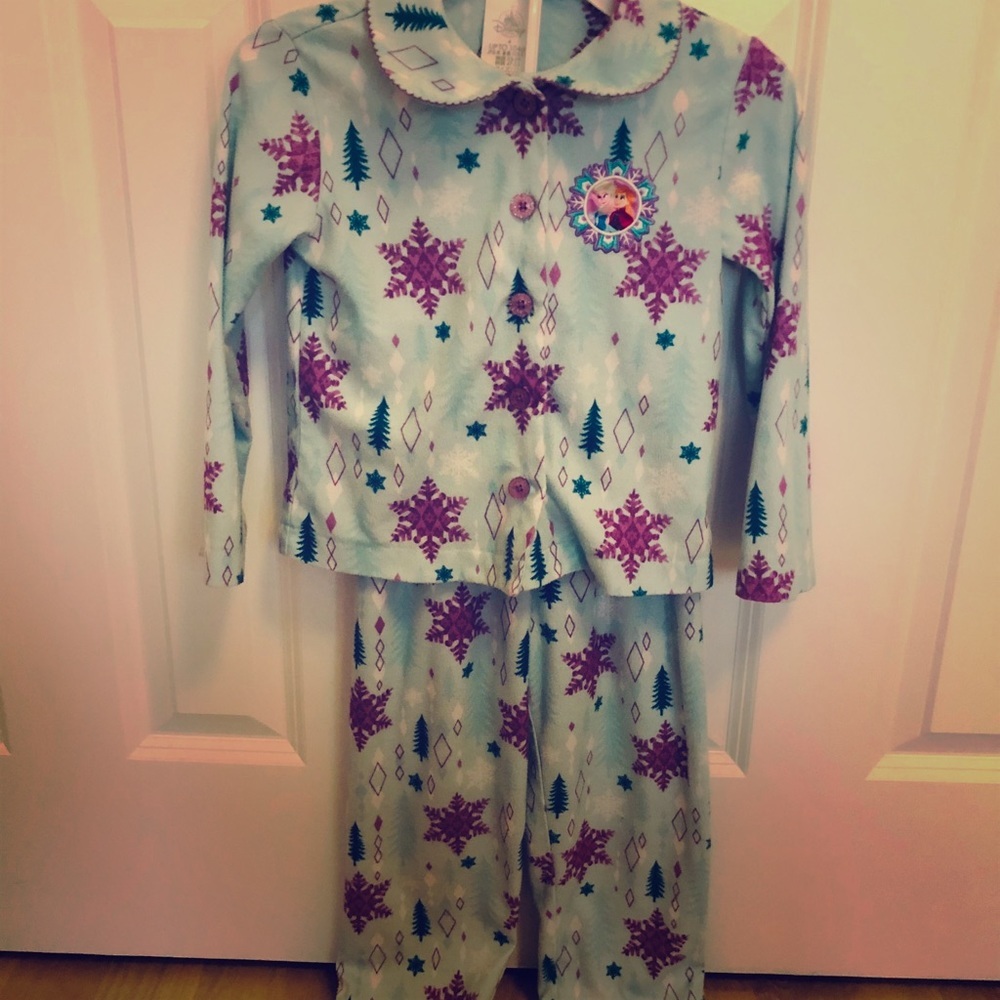 Disney Light Blue Purple Snowflake Kids Pajama Set